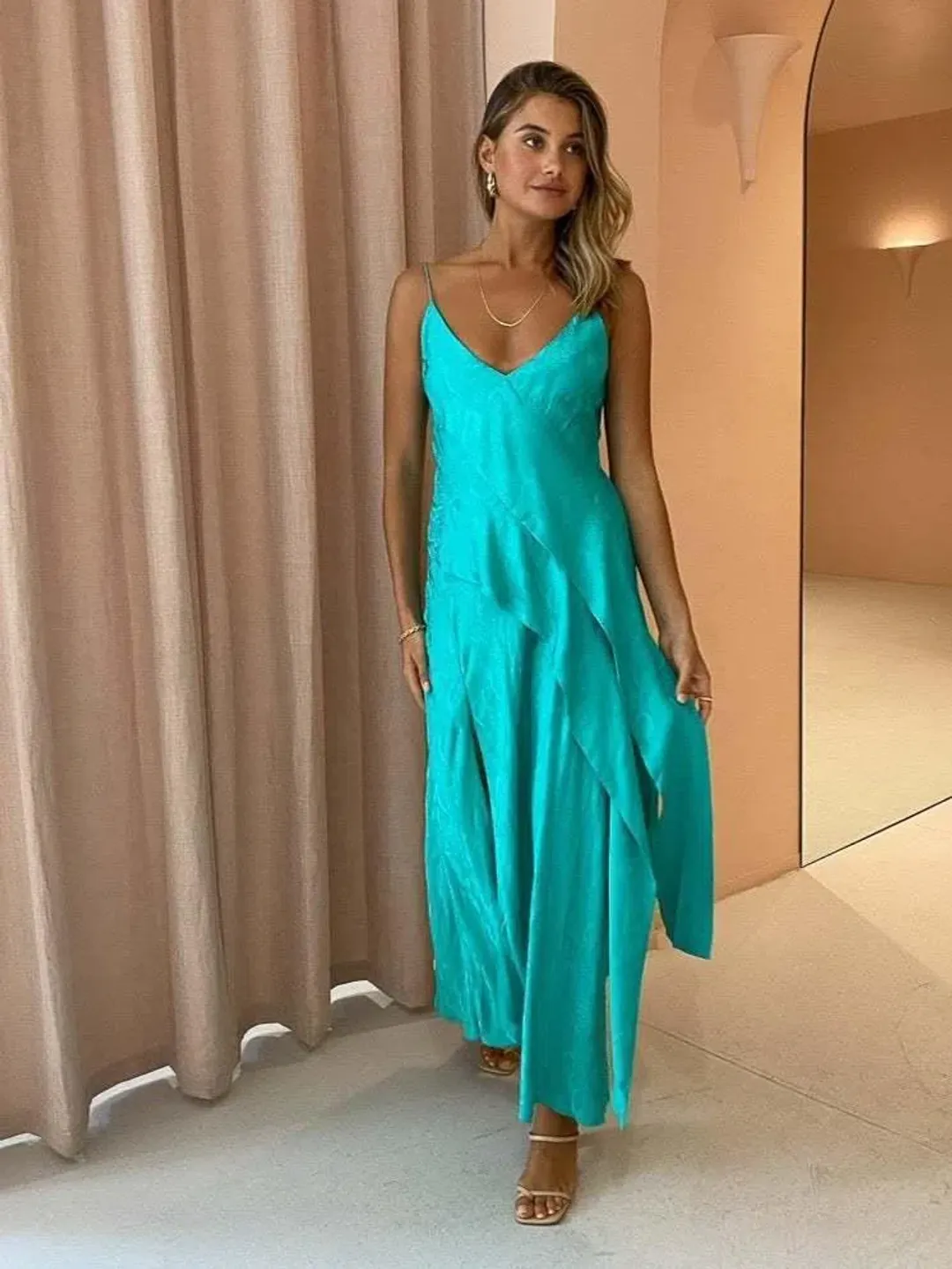 Acler Godwick Dress in Electric Green Size 6 for rent on The Volte - main image