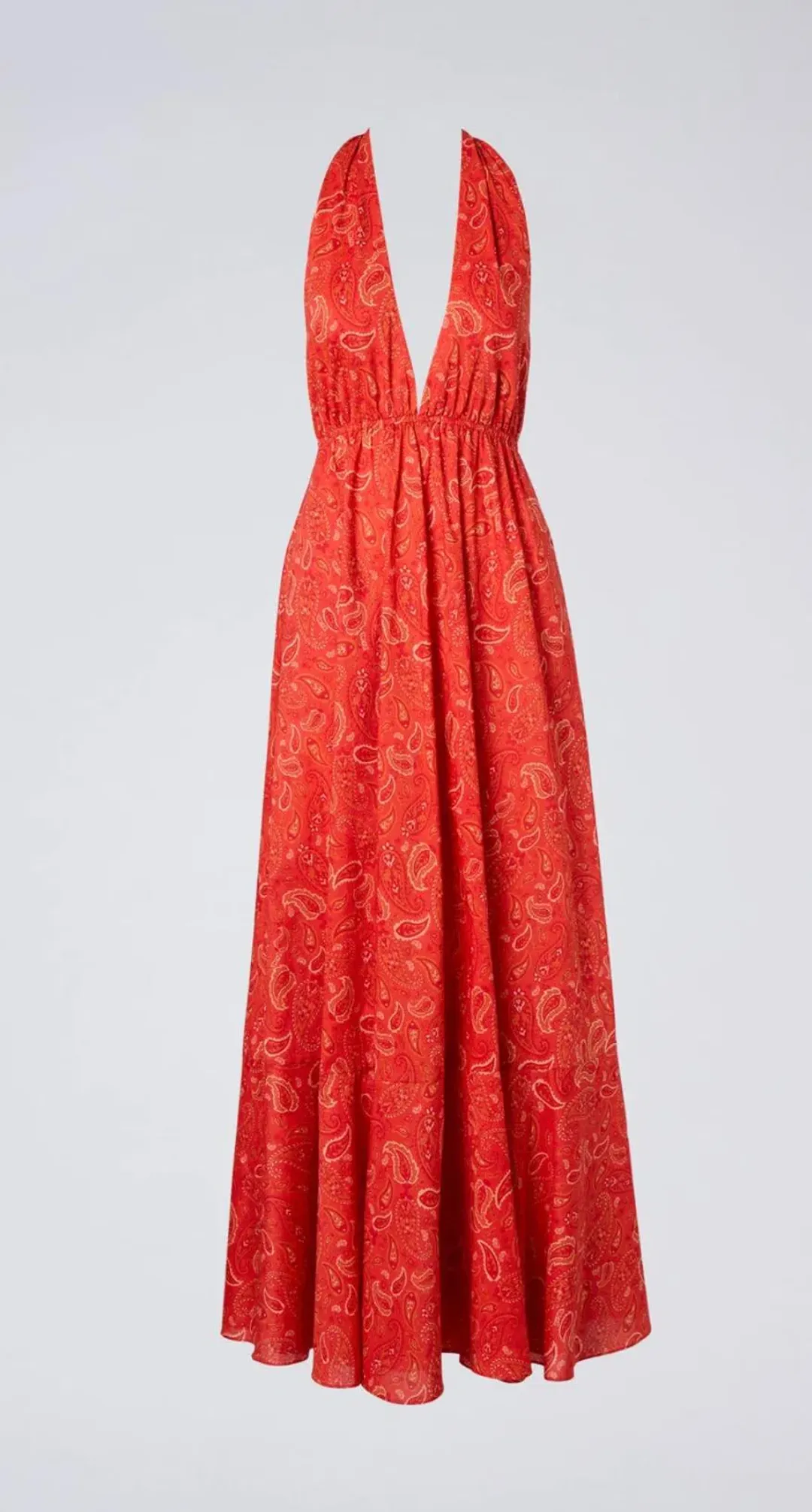 Scanlan Theodore Cotton Paisley Halter Dress Red Size AU 6 for rent on The Volte - main image