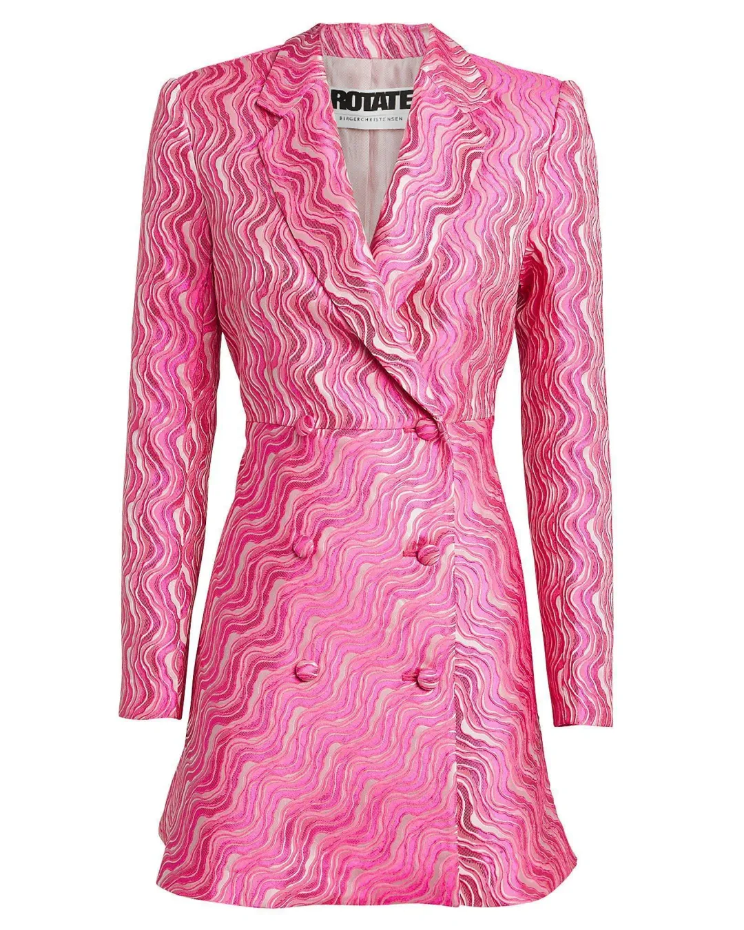 Rotate Birger Wave Jacquard Blazer Dress pink size 12 for rent on The Volte - main image