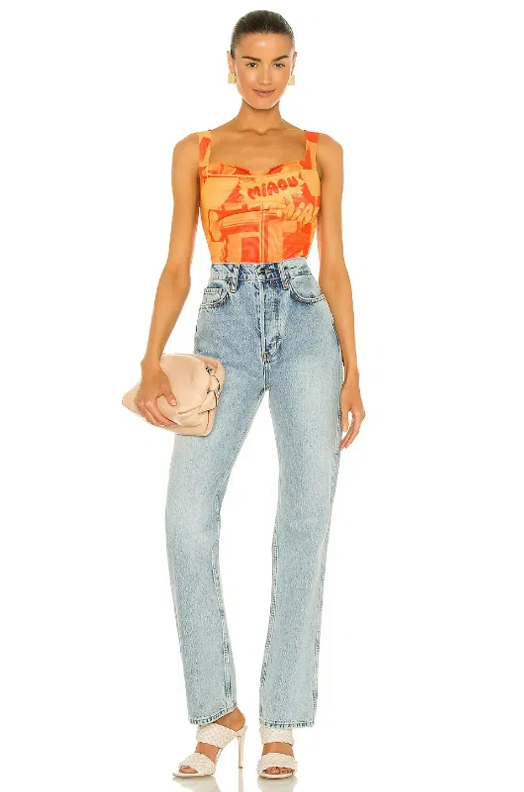 Miaou Imogene Corset Stone Orange Size AU 10 for rent on The Volte - main image