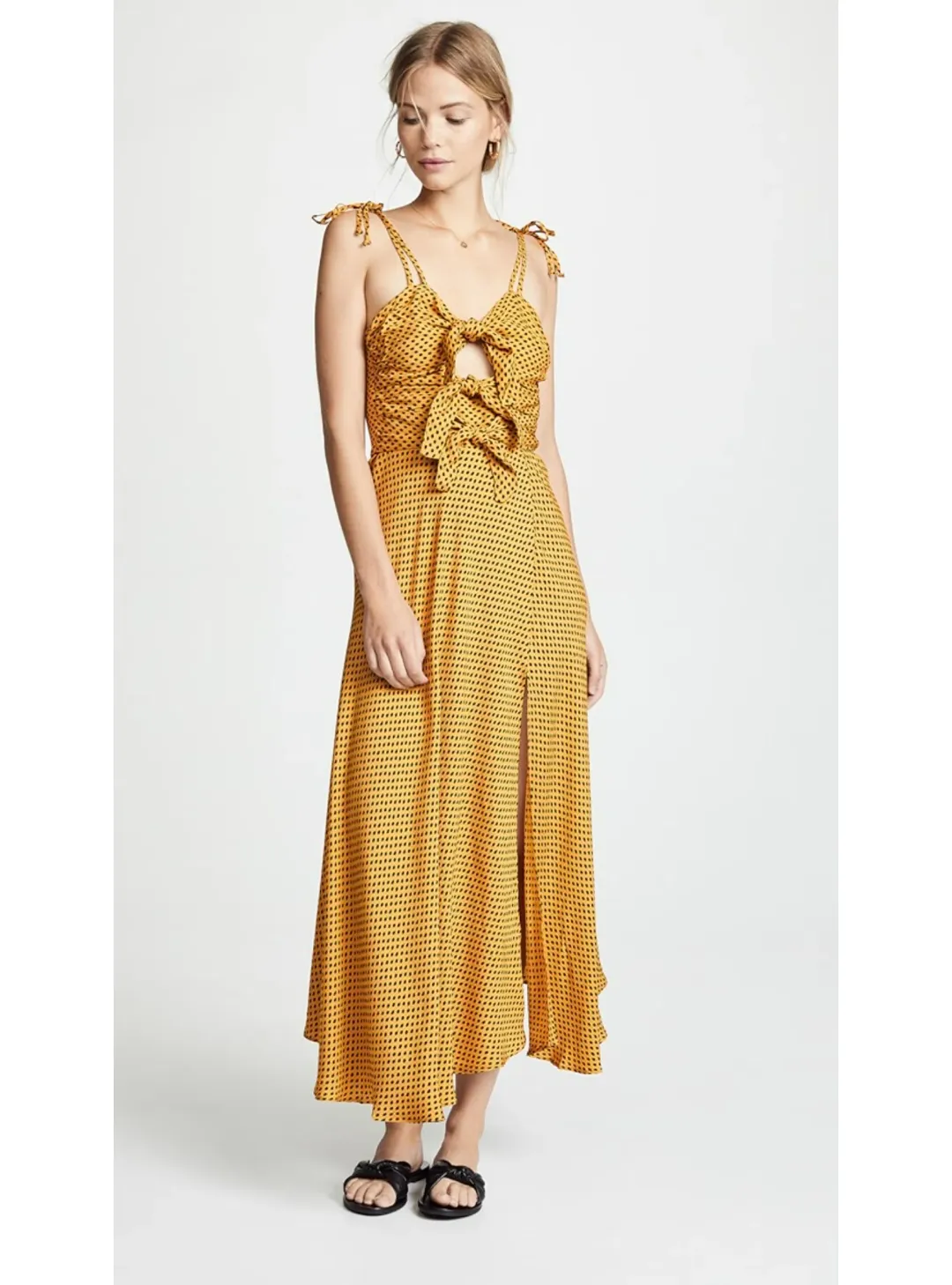 Bec & Bridge Sun Valley Midi Dress Yellow Size AU 8 for rent on The Volte - main image