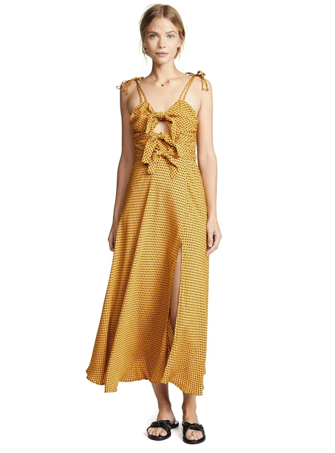 Bec & Bridge Sun Valley Midi Dress Yellow Size AU 8 for rent on The Volte - main image