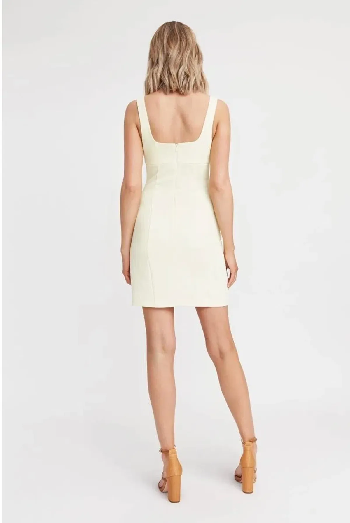 Kookai Oyster Mini Dress Lemon Size 12 - Image 3
