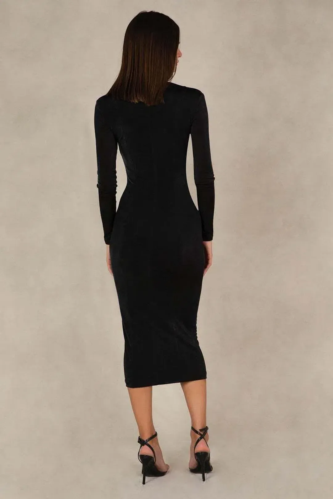 Misha Tara Midi Dress Black Size 6/XS for rent on The Volte - main image