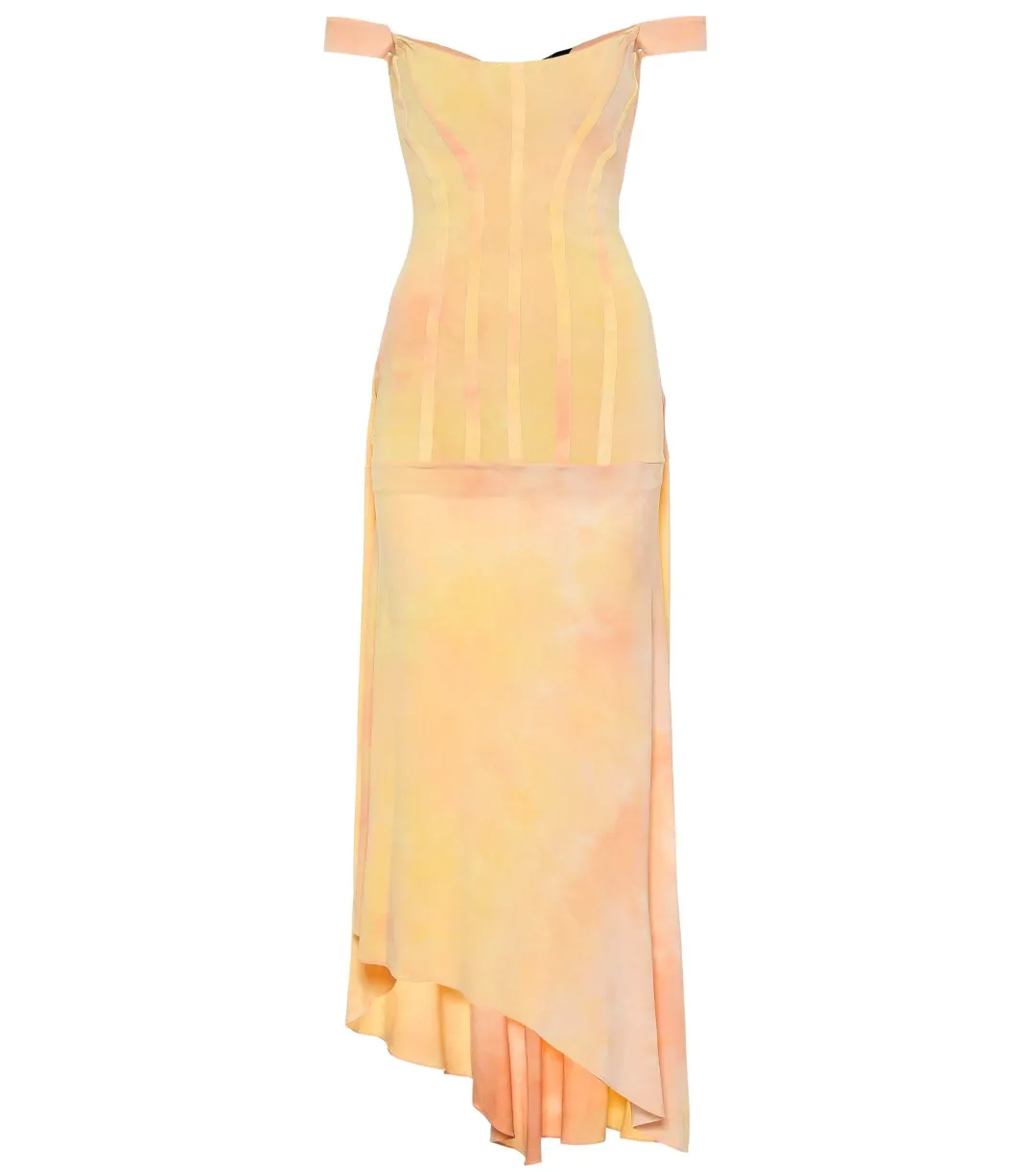 Ellery Odilon Off the Shoulder Dress Peach Size 10 for rent on The Volte - main image