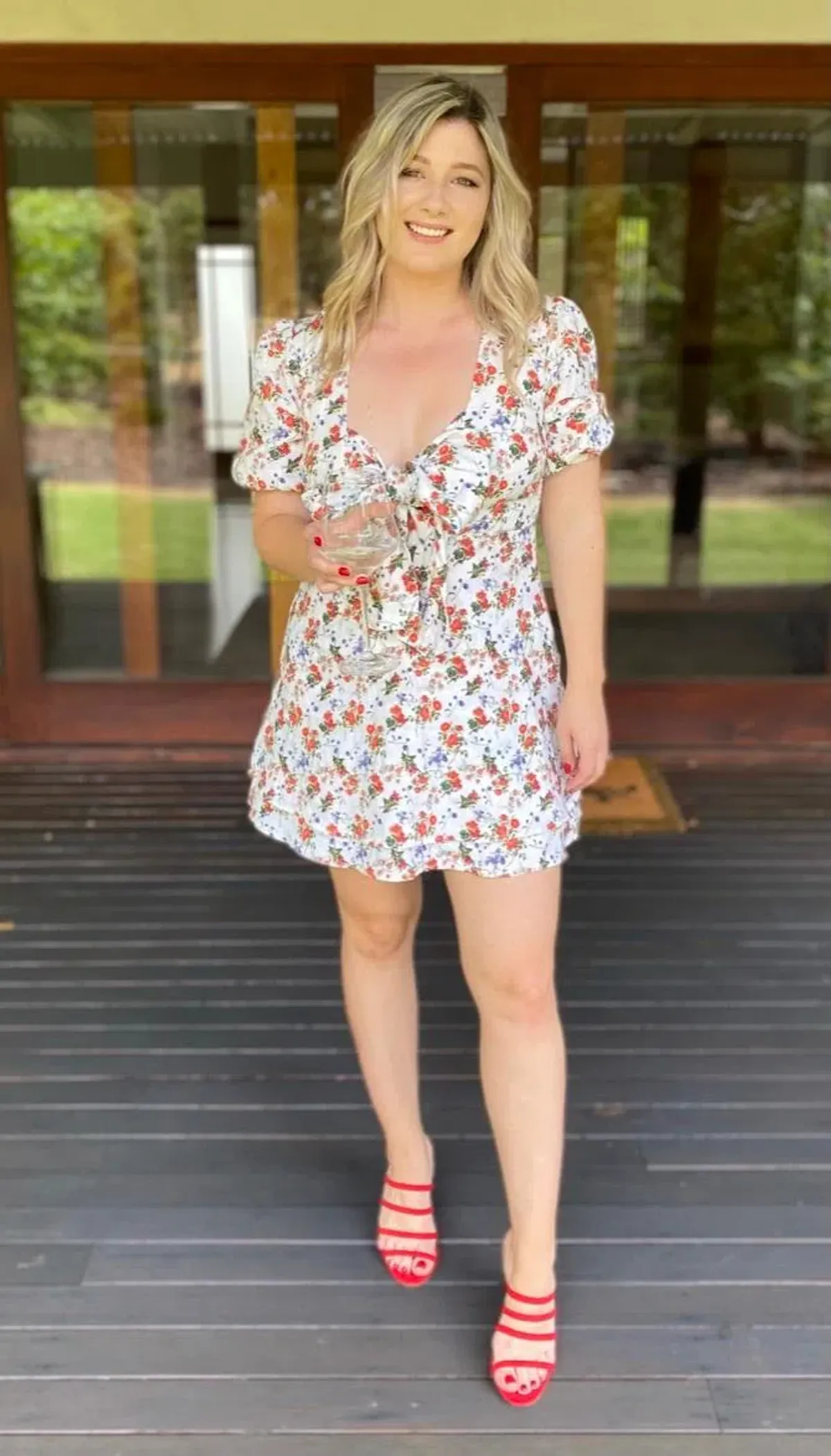 New Romantics Floral Mini Dress Print Size 10  - Image 1