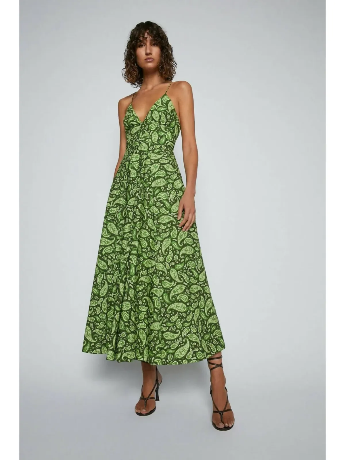 Scanlan Thedore Cotton Paisley Shoestring Dress Print Size AU 8 - Image 2