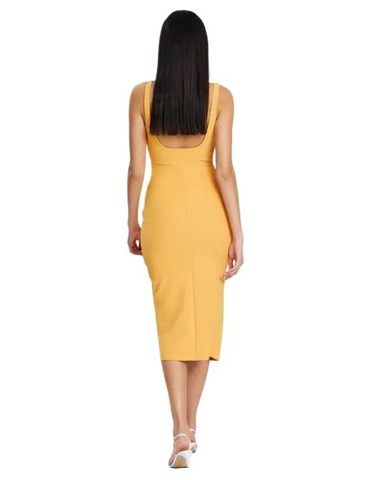 Bec and Bridge Karina Tuck Midi Dress Orange Size 8 - Image 3
