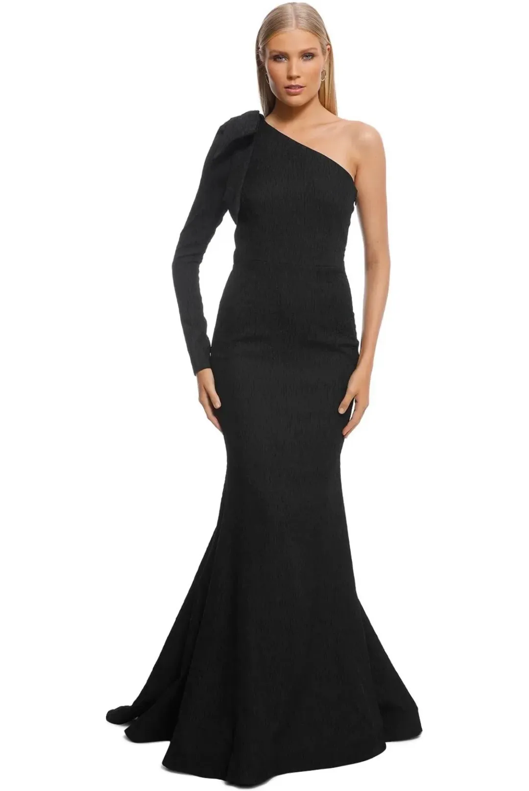 Rebecca Vallance Harlow Bow Gown Black Size 8 for rent on The Volte - main image