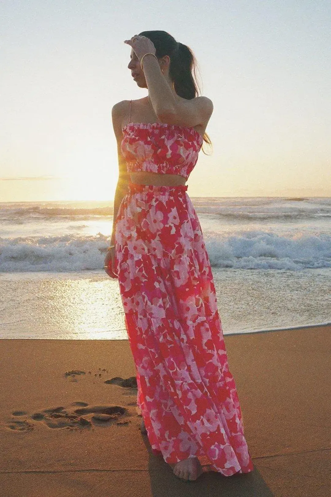 Steele Layla Crop and Flora Skirt Set Print Size 6/8 for rent on The Volte - main image