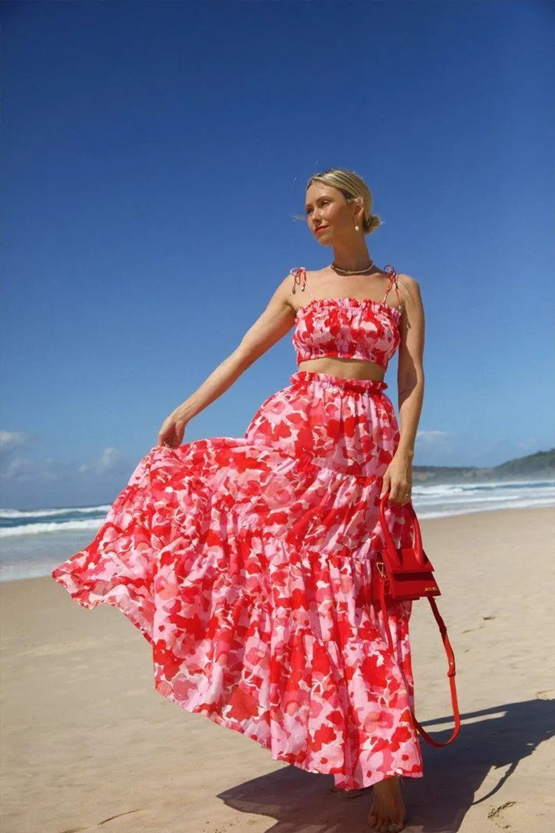 Steele Layla Crop and Flora Skirt Set Print Size 6/8 for rent on The Volte - main image