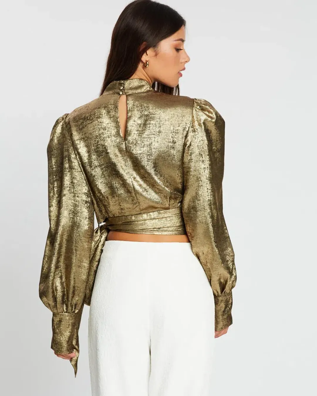 By Johnny Foil Cuffed Top Gold Size 10 for rent on The Volte - main image