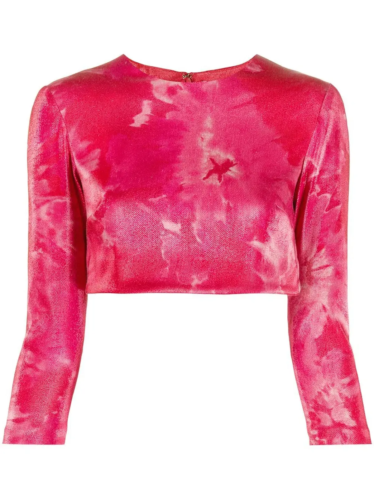 Area NYC Crystal Trimmed Sculpted Bow Mini Skirt & Top in Ruby Tie-Dyed Size 8 - Image 5
