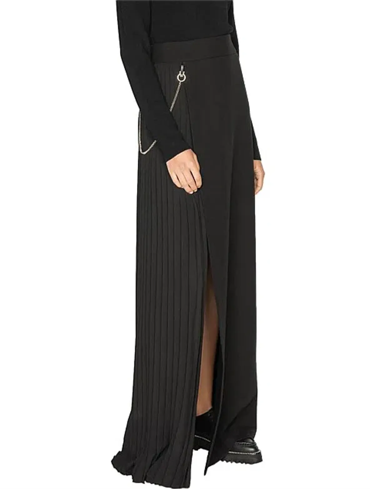 Cue Twill Pleated Maxi Skirt Black Size 6 - Image 2