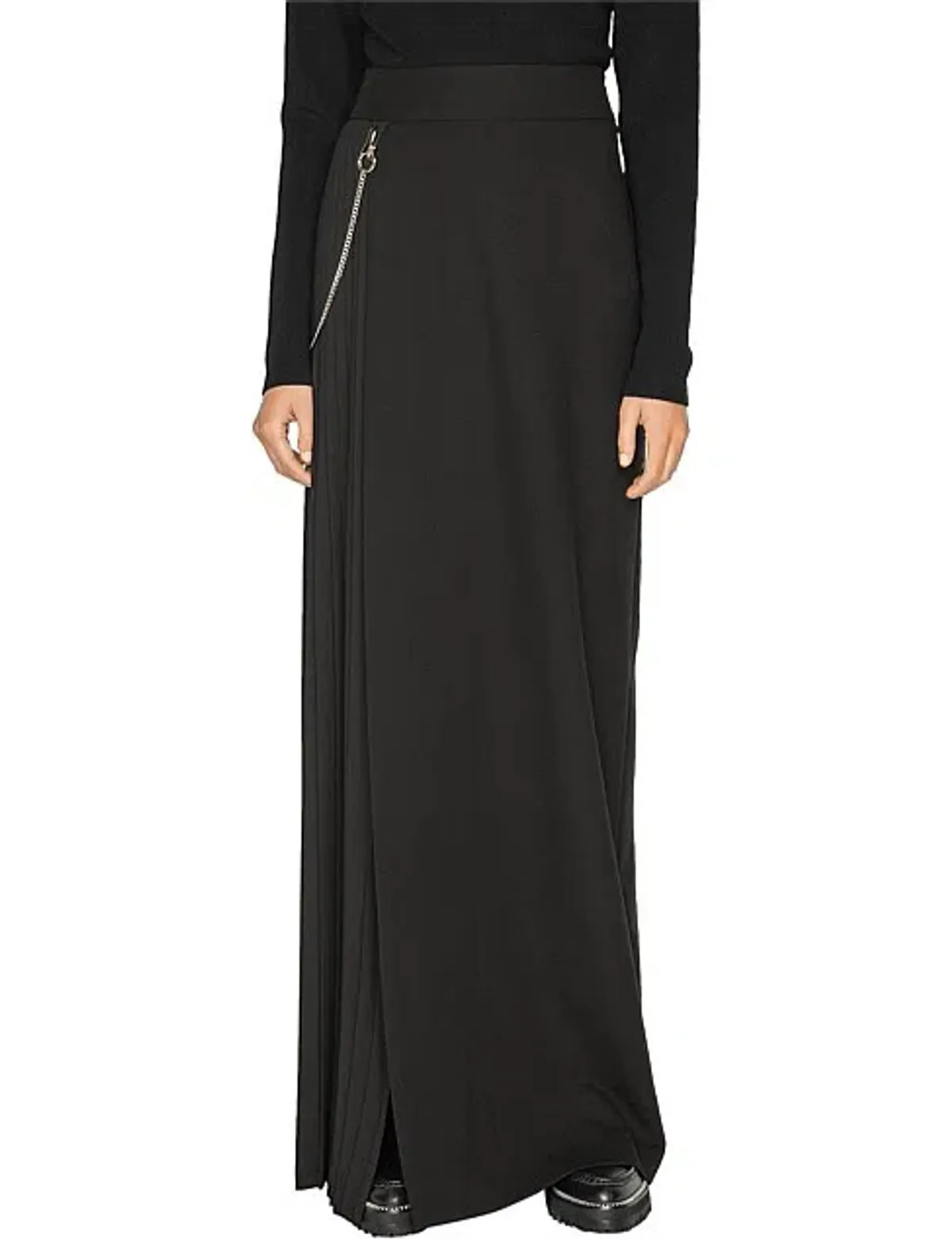 Cue Twill Pleated Maxi Skirt Black Size 6 - Image 1