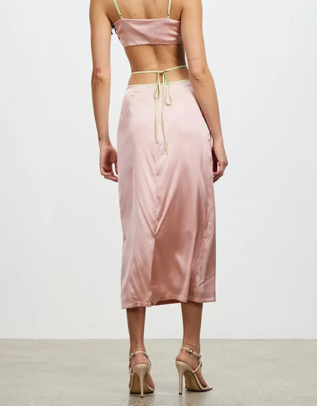Hansen & Gretel Cali Top and Mariika Skirt Set Blush Size 8 for rent on The Volte - main image
