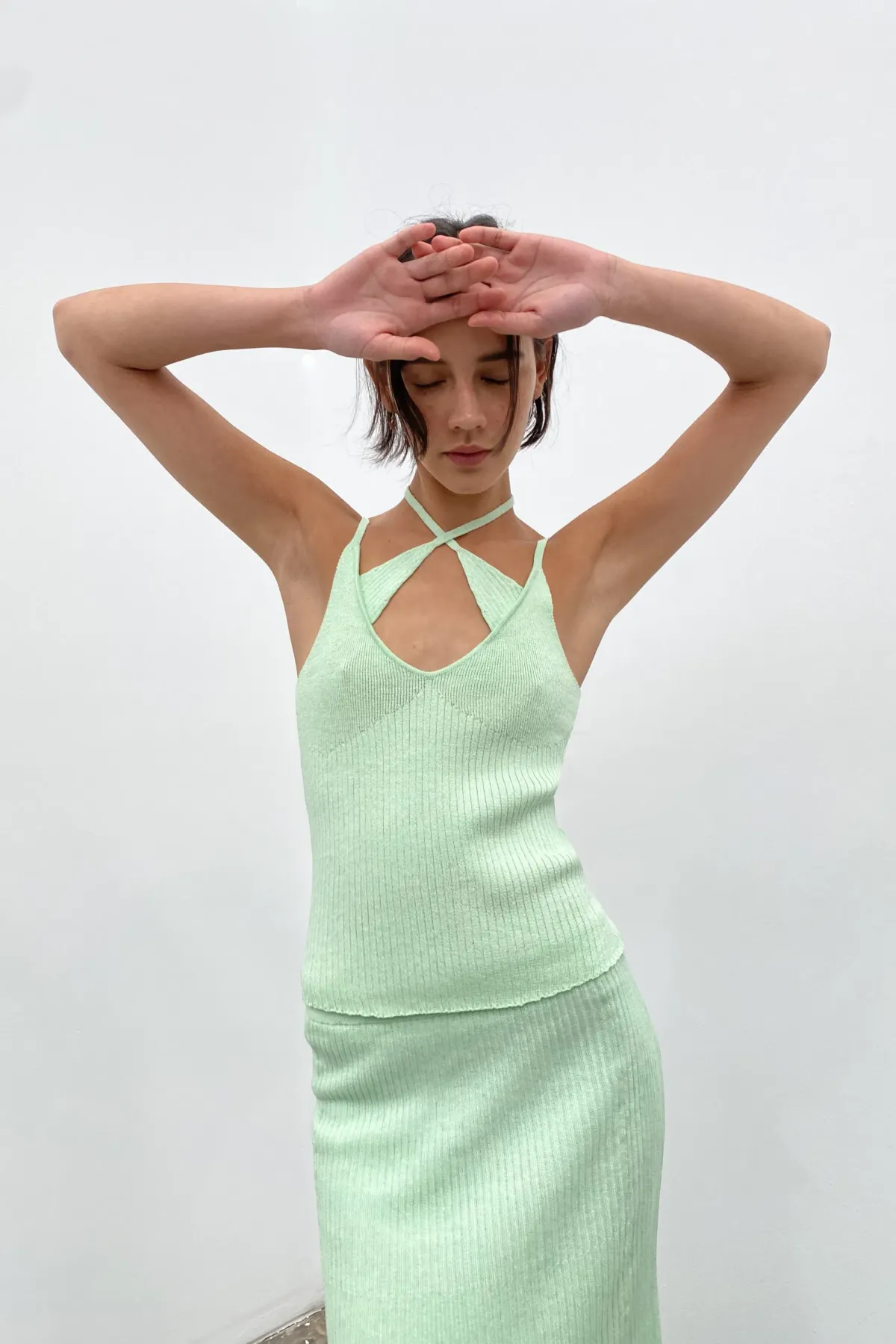 Hansen & Gretel Pip Singlet and Addison Skirt Set Green Size 8 - Image 2