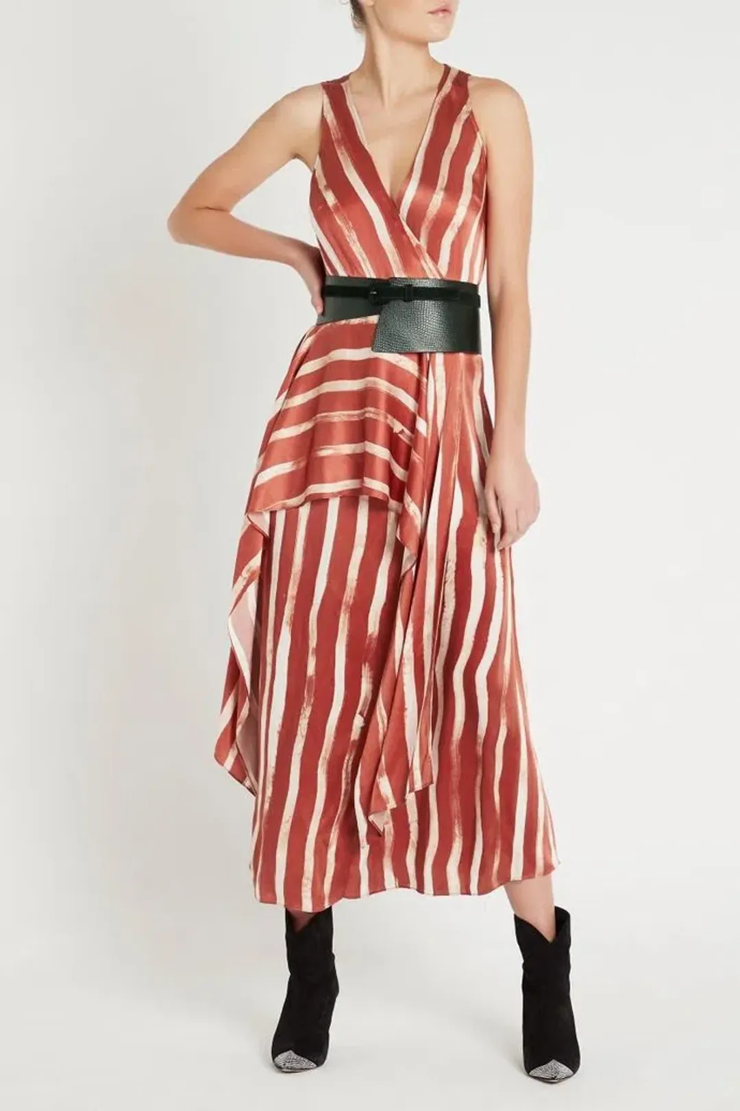 Sass & Bide Earn Your Stripes Dress Orange Size 10 for rent on The Volte - main image