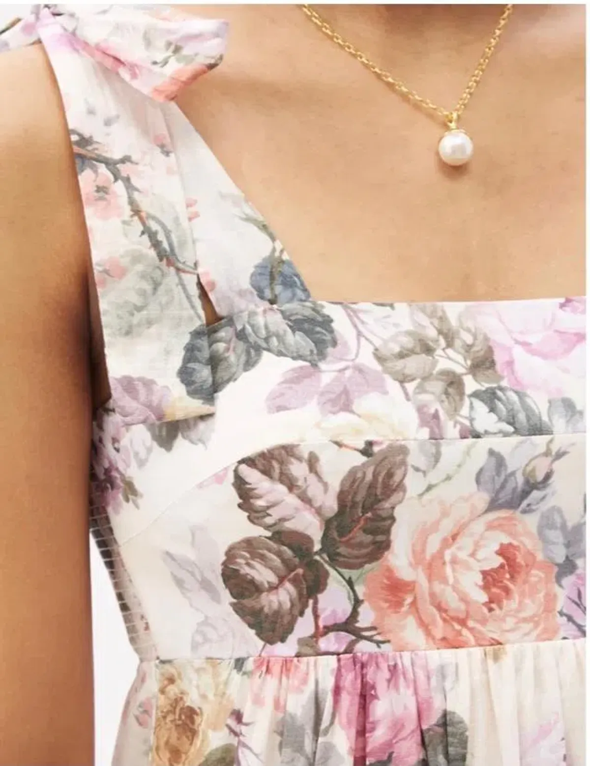 Zimmermann Brighton Tie Shoulder Antique Floral Dress Size 3 - Image 2