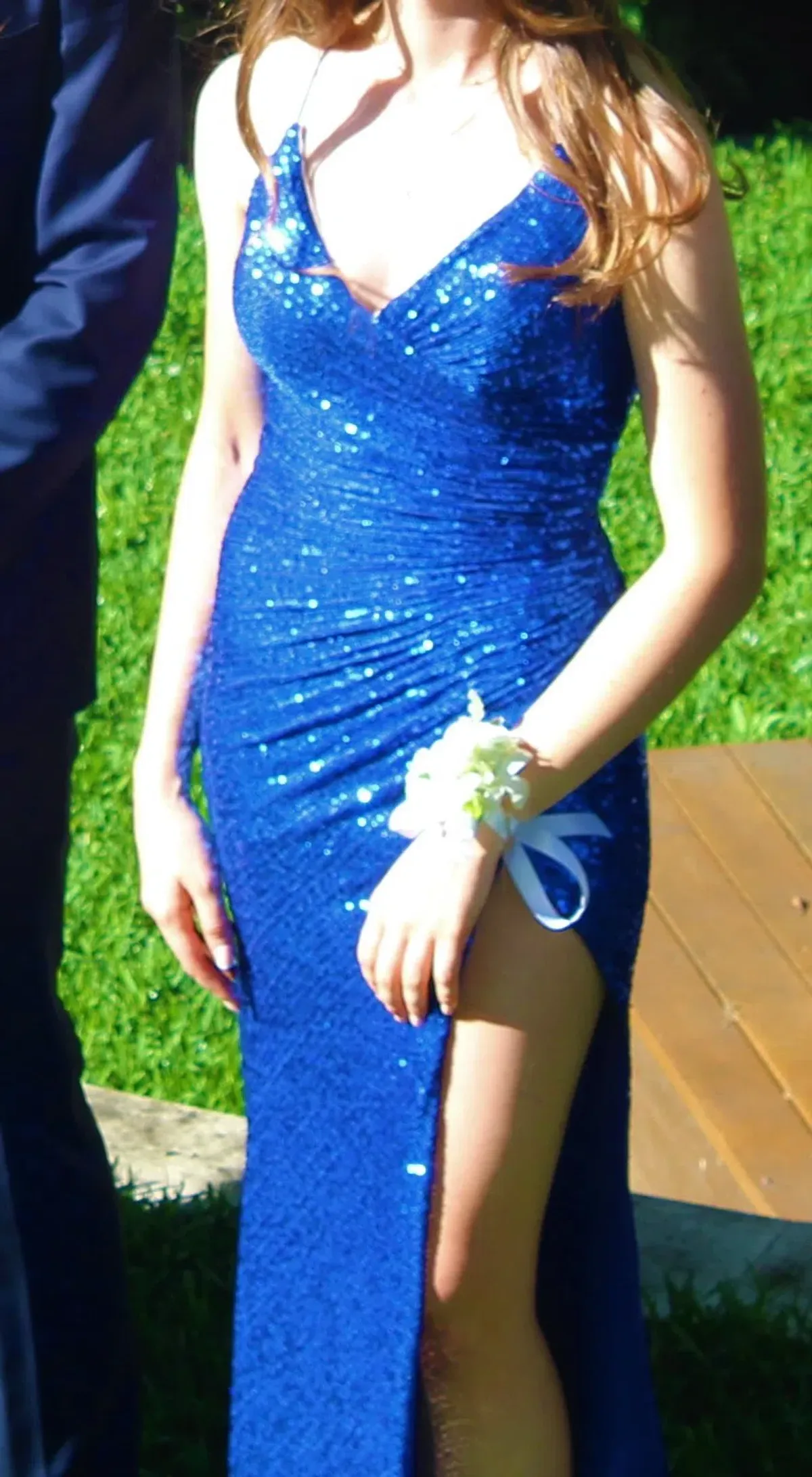 Noire Couture Royal Blue Sequin Gown Size 6 - Image 3