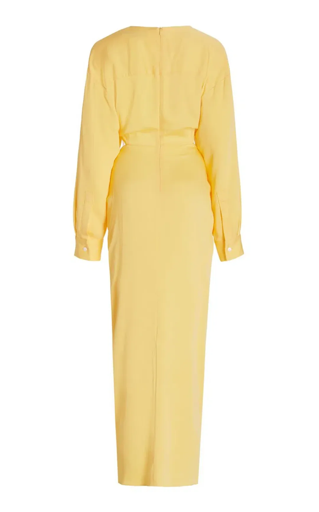 Christopher Esber Ruched Cutout Woven Maxi Dress Yellow Size 10 for rent on The Volte - main image