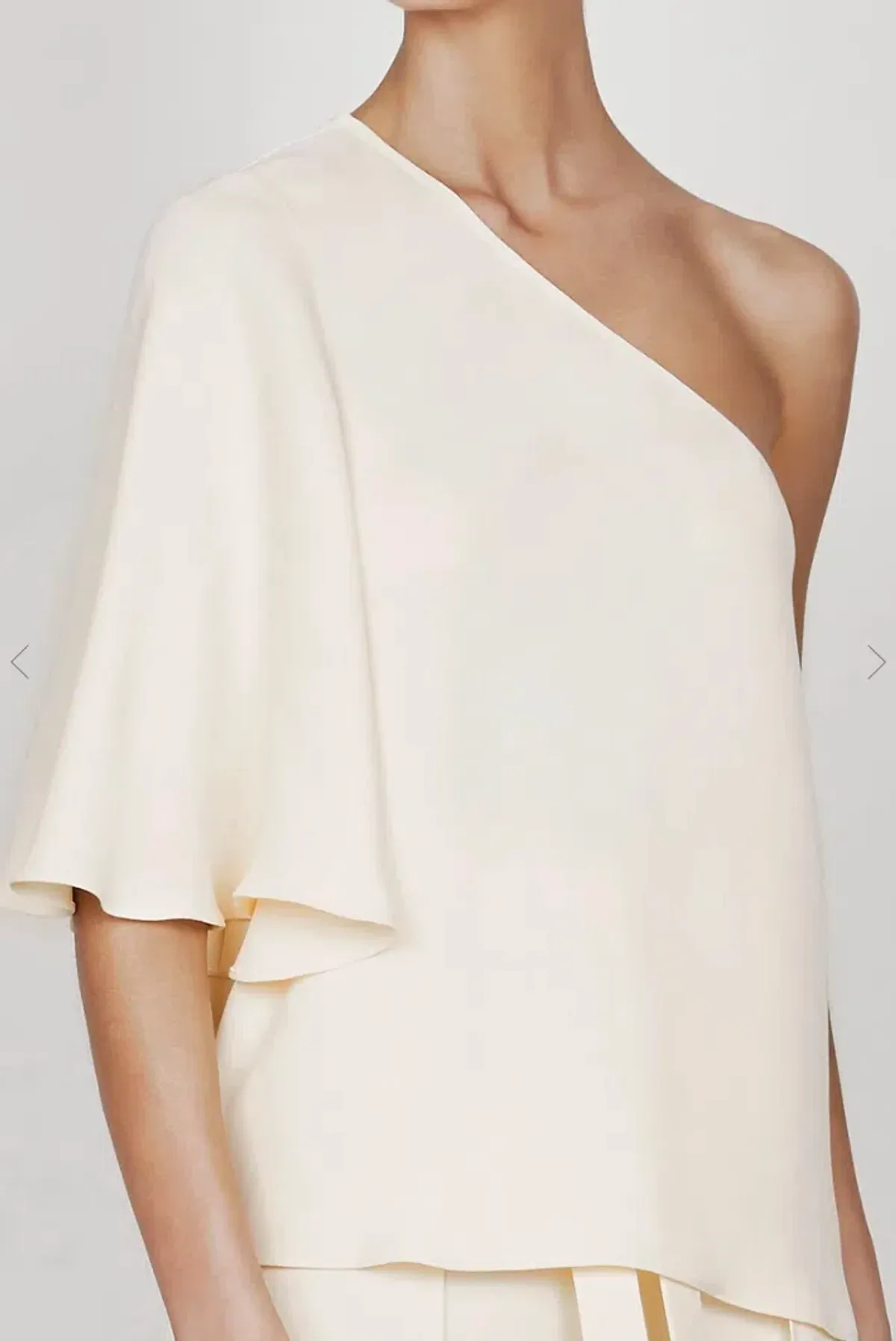 Shona Joy Lautner One Shoulder Top and Palazzo Pants Set Cream Size 8 - Image 4