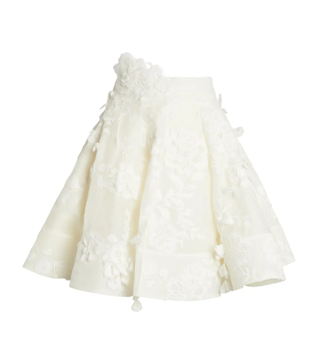 Zimmermann Postcard Applique Skirt White Size 8 for rent on The Volte - main image