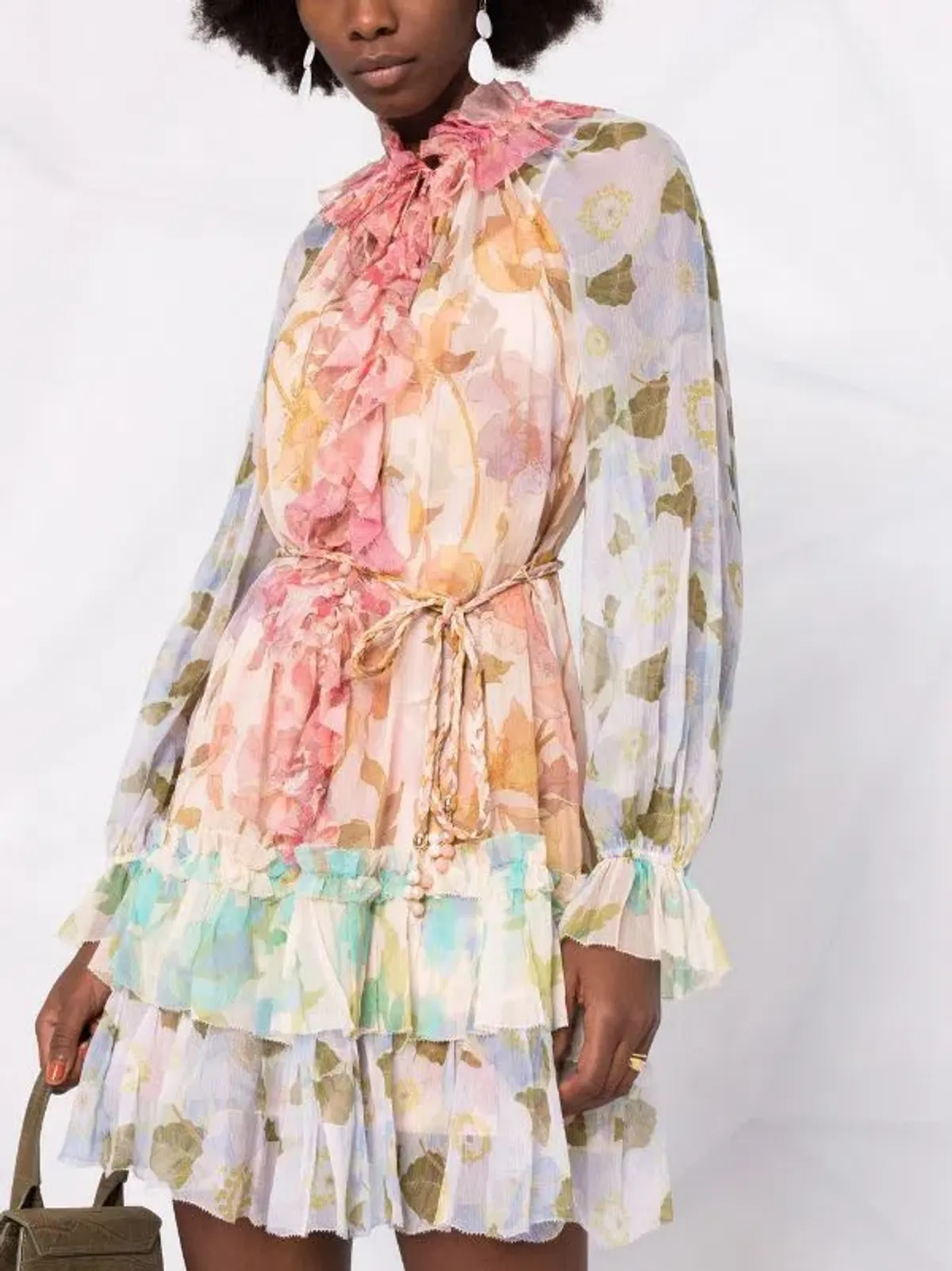 Zimmermann Frilled Tempo Mini Dress Print Size 8 - Image 3