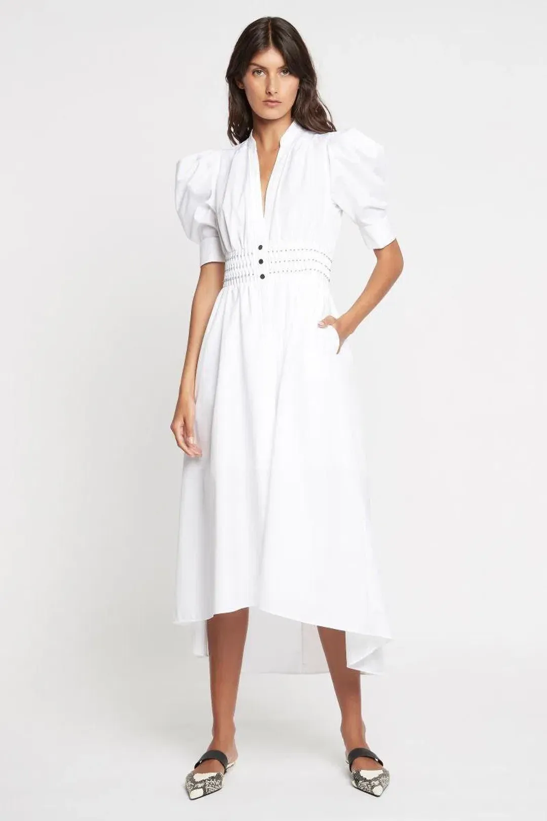 Sass & Bide Electric City White Shirt Dress White Size 6 for rent on The Volte - main image