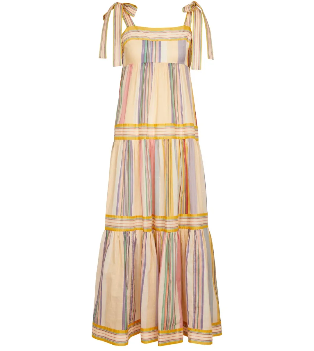 Zimmermann Mae Striped Cotton Maxi Dress Print Size 6 for rent on The Volte - main image
