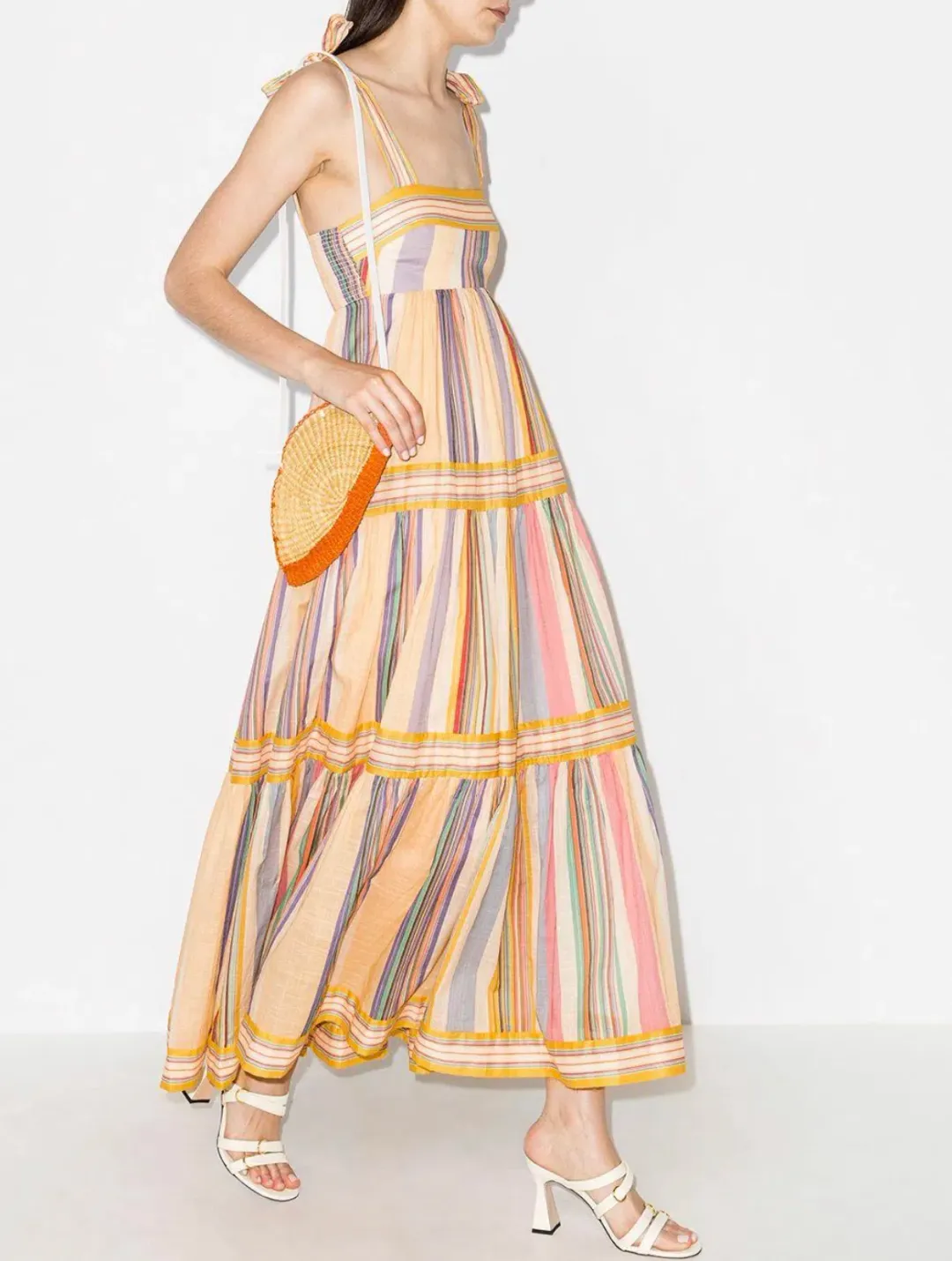 Zimmermann Mae Striped Cotton Maxi Dress Print Size 6 for rent on The Volte - main image