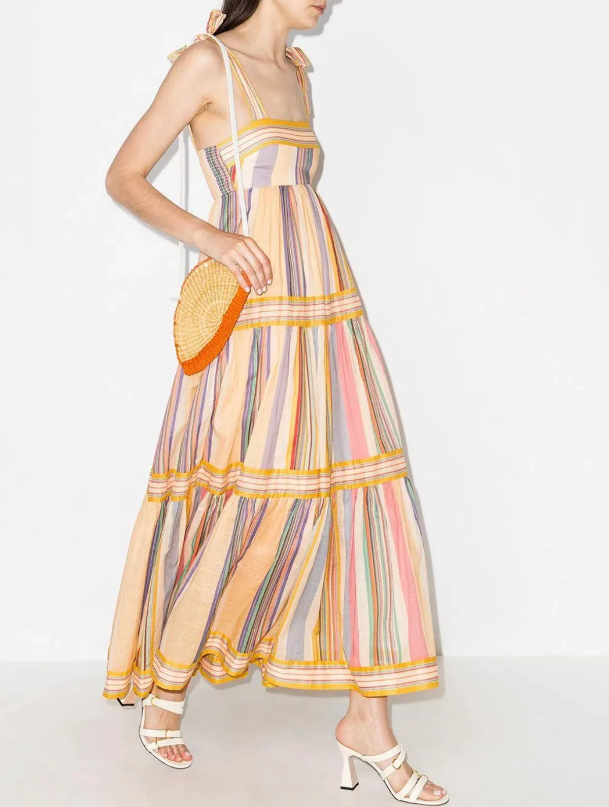 Zimmermann Mae Striped Cotton Maxi Dress Print Size 6 - Image 2