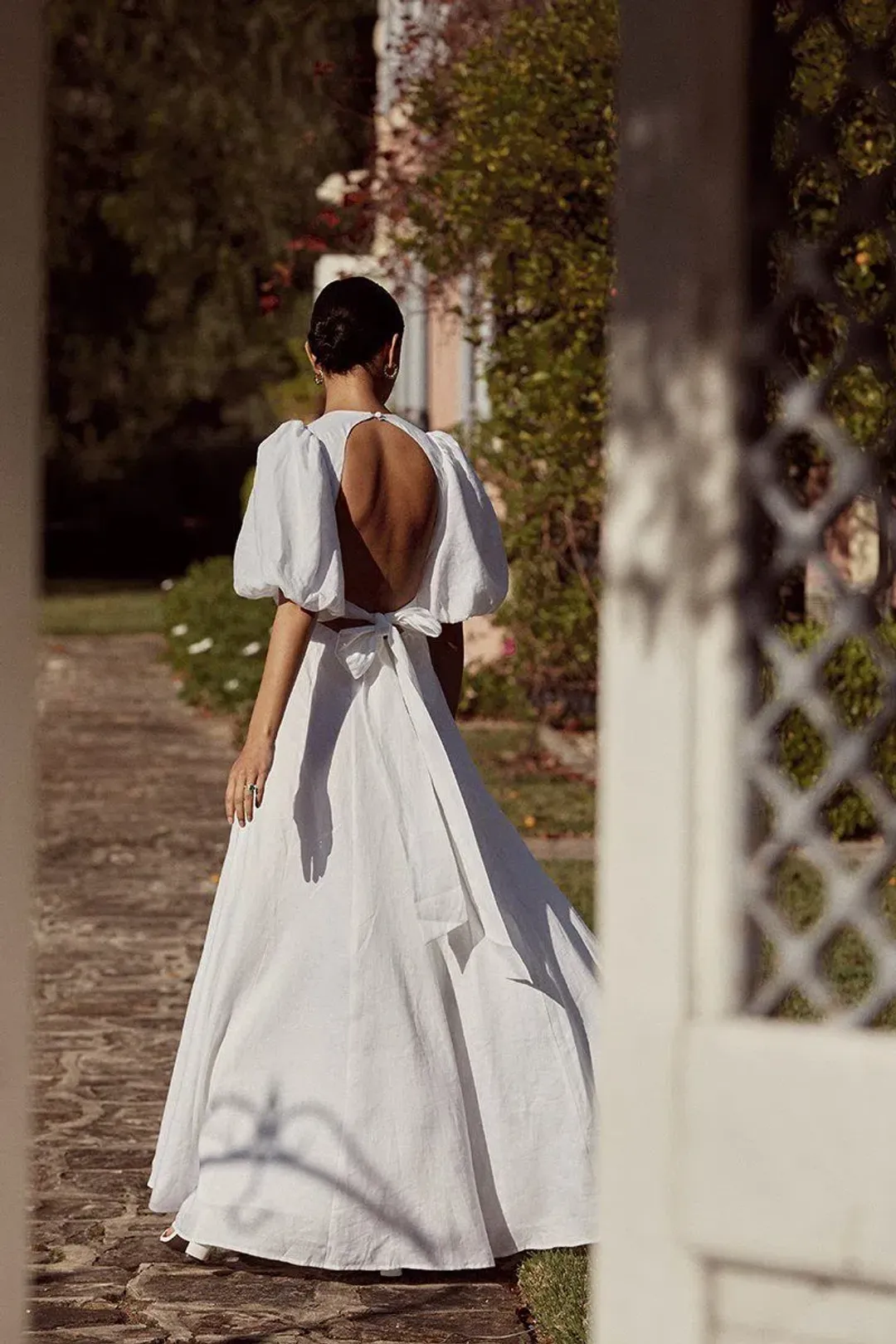 Dissh Aisle Linen Backless Dress White Size 8 for rent on The Volte - main image