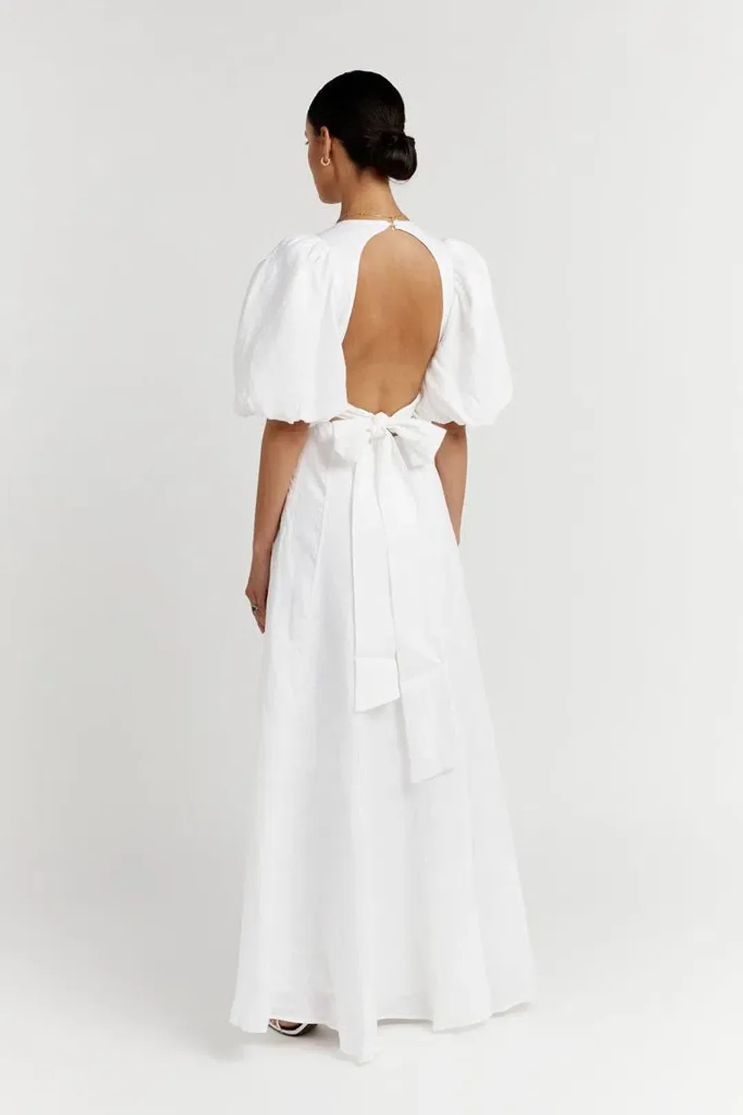 Dissh Aisle Linen Backless Dress White Size 8 for rent on The Volte - main image