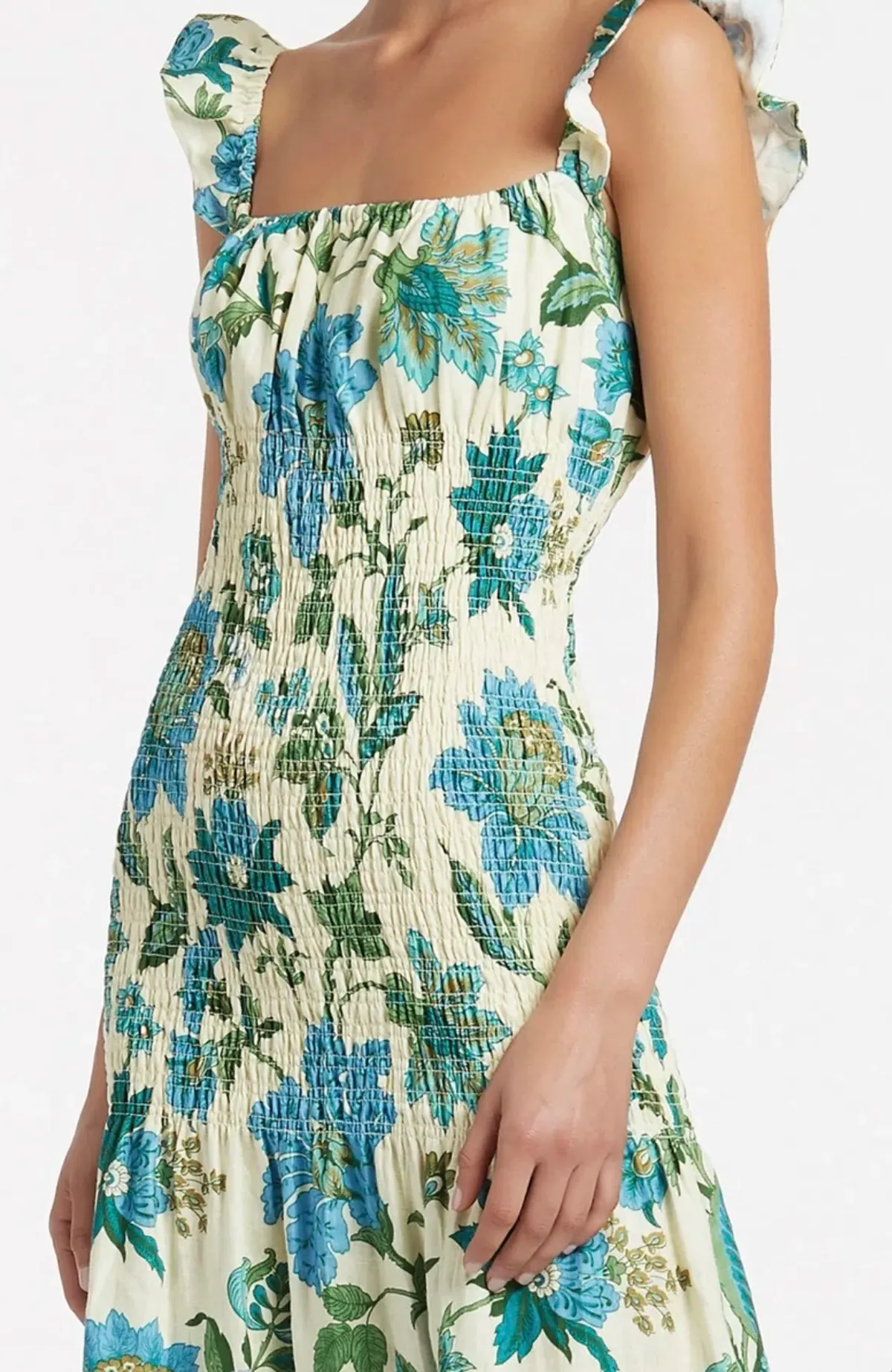 Sir the Label Alexandre Ruched Midi Dress Print Size 8 - Image 2