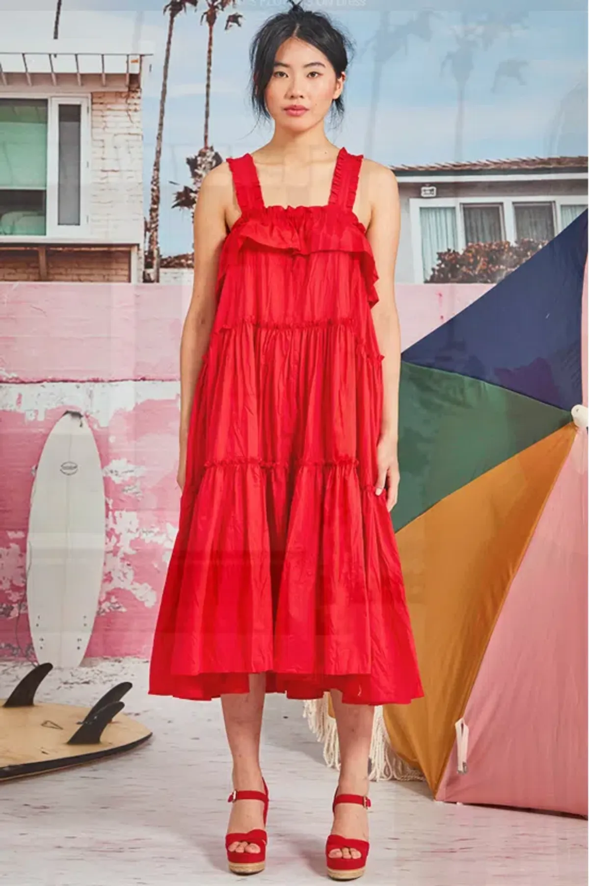 Trelise Cooper What's Flowing On Dress Red Size 12 - Image 2