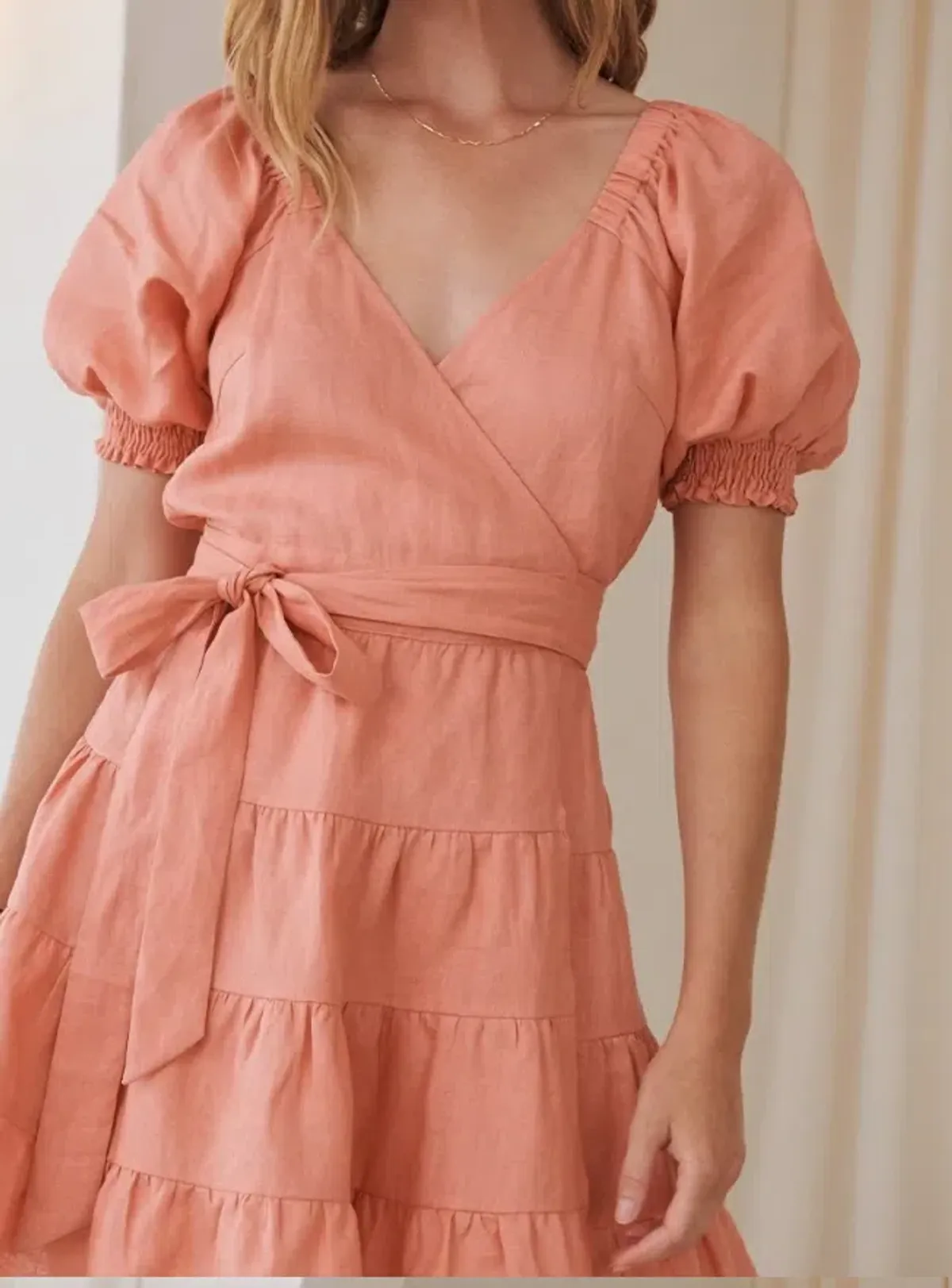 Kivari Alice Wrap Mini Dress Orange Size 12 - Image 7