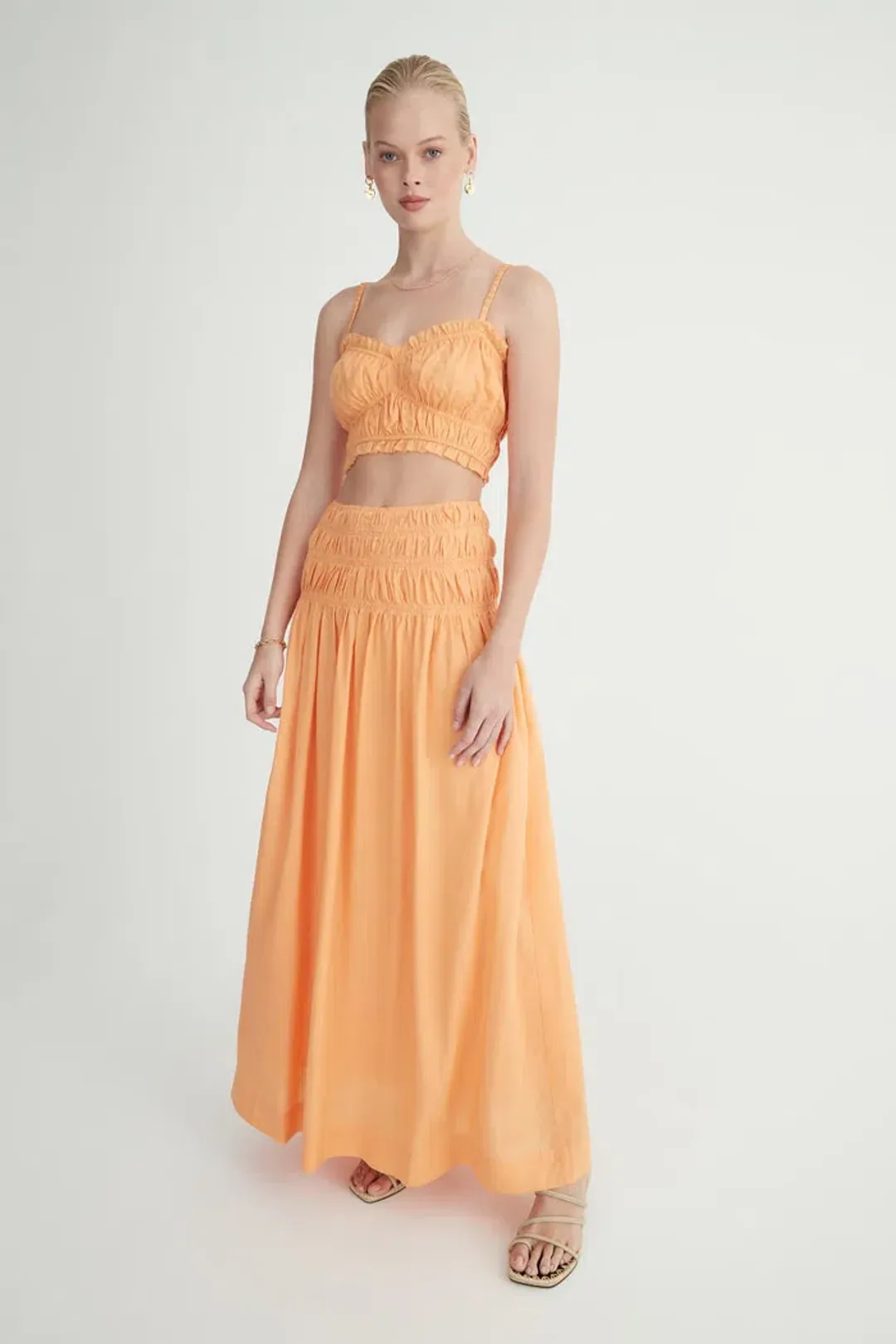 Hansen and Gretel Tina Top and Costello Skirt Set Orange Size 10 for rent on The Volte - main image