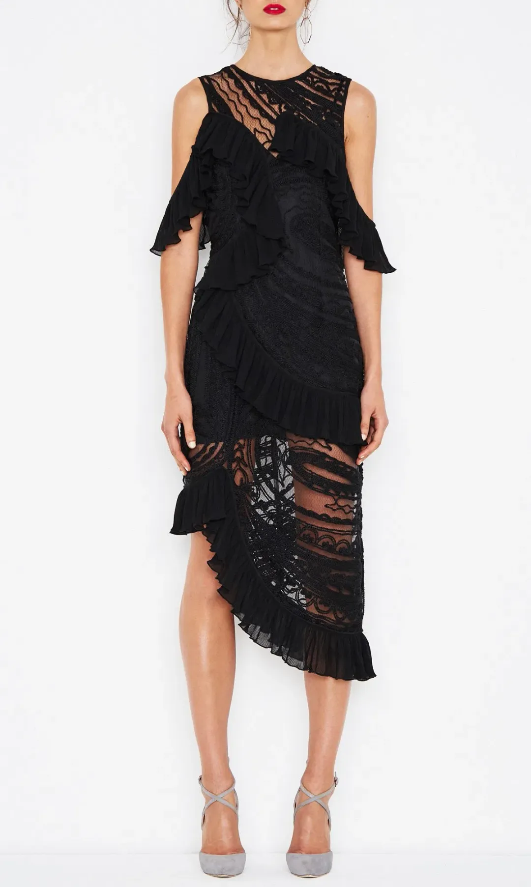Alice McCall Love Me Like You Do Midi Dress Black Size 4 for rent on The Volte - main image