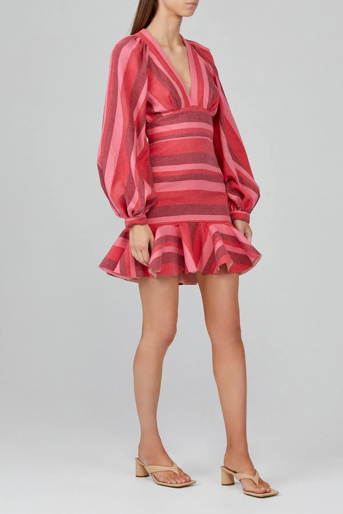 Acler Ellen Dress Pink Mix Stripe Size 8 - Image 1