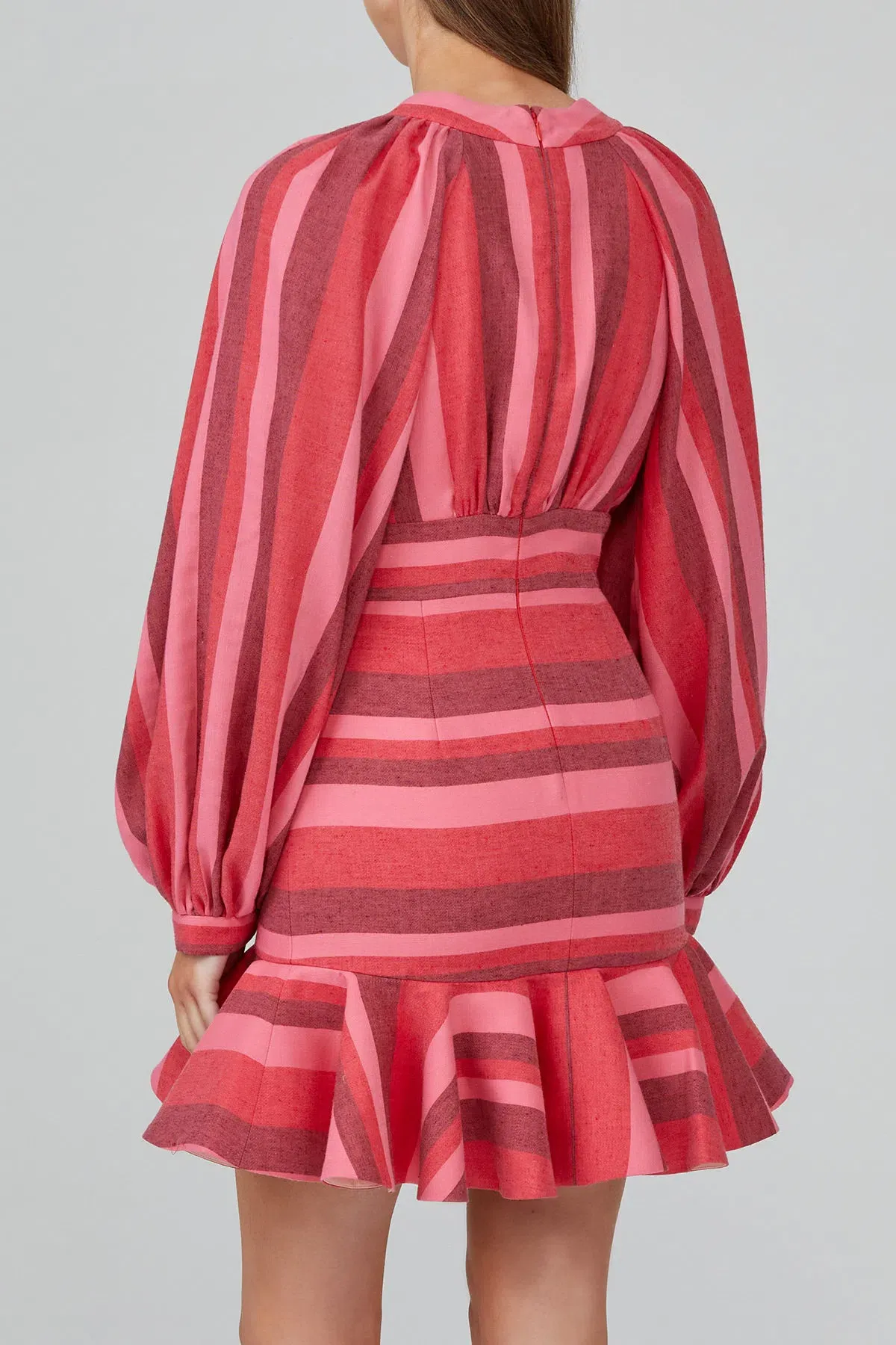 Acler Ellen Dress Pink Mix Stripe Size 8 - Image 3