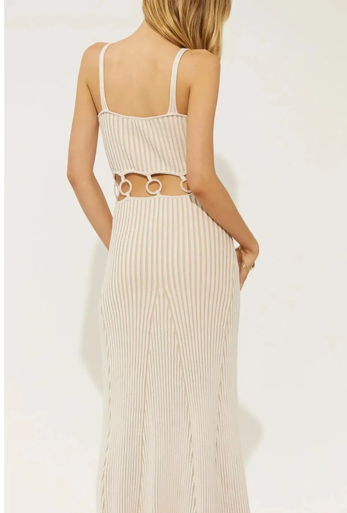 Sovere Emerge Knit Dress in Chai Latte Beige Size 8 - Image 3