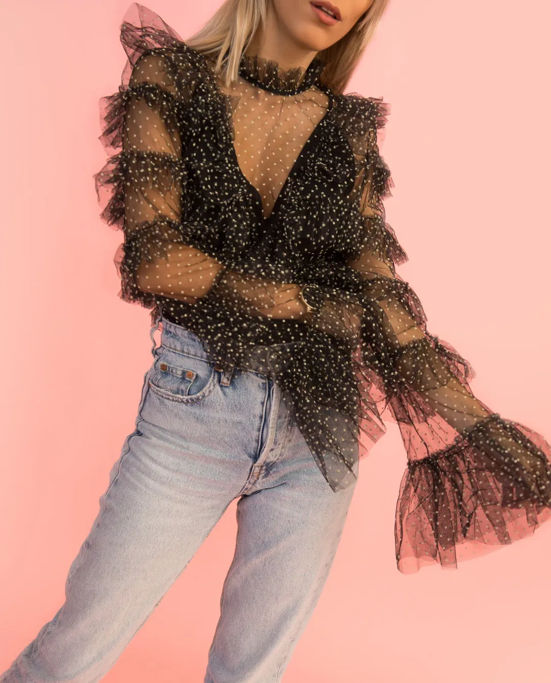 The Alice McCall Tokyo Skies Top Black Size 8 for rent on The Volte - main image