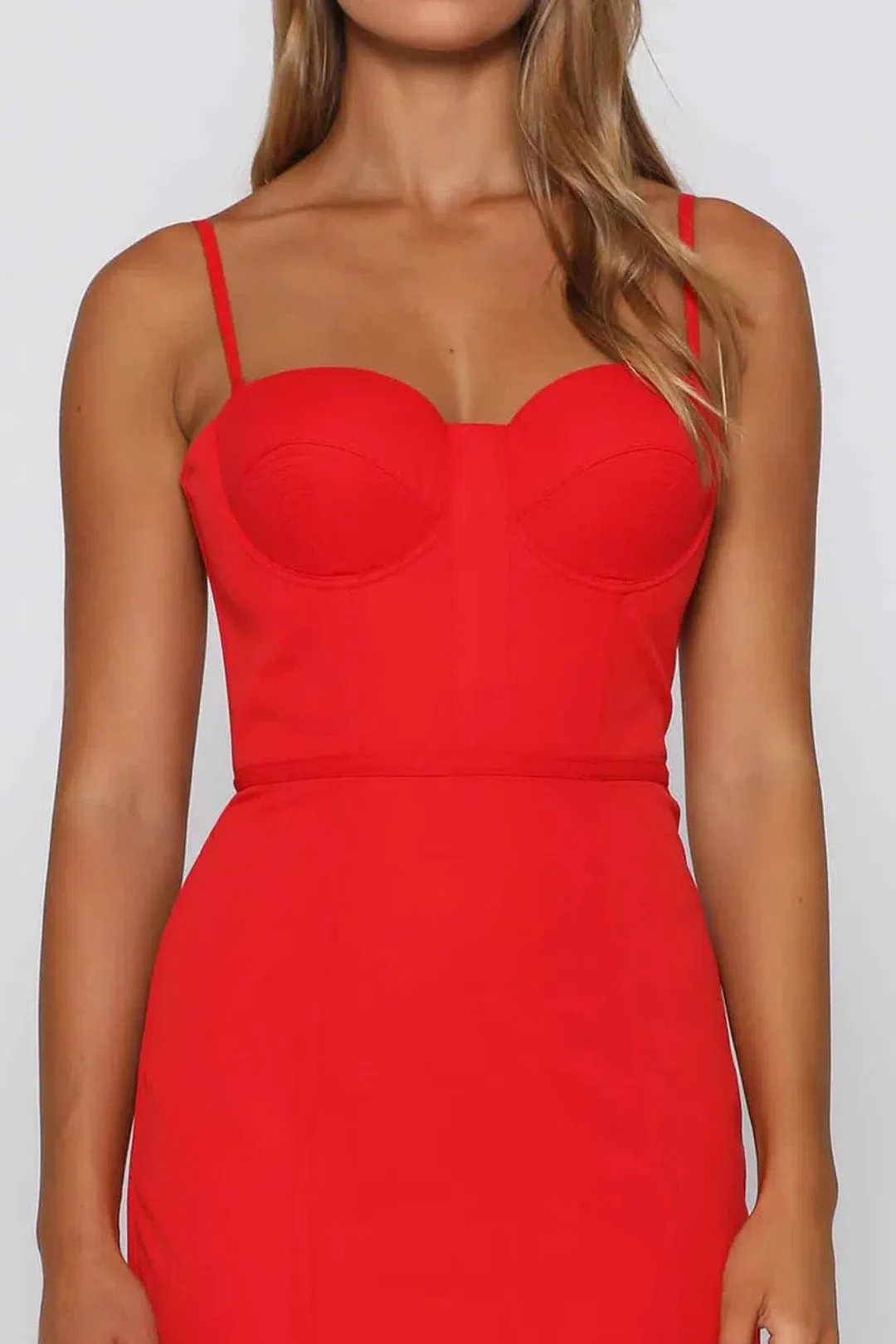 Elle Zeitoune Penny Midi Dress Red Size 8 for rent on The Volte - main image