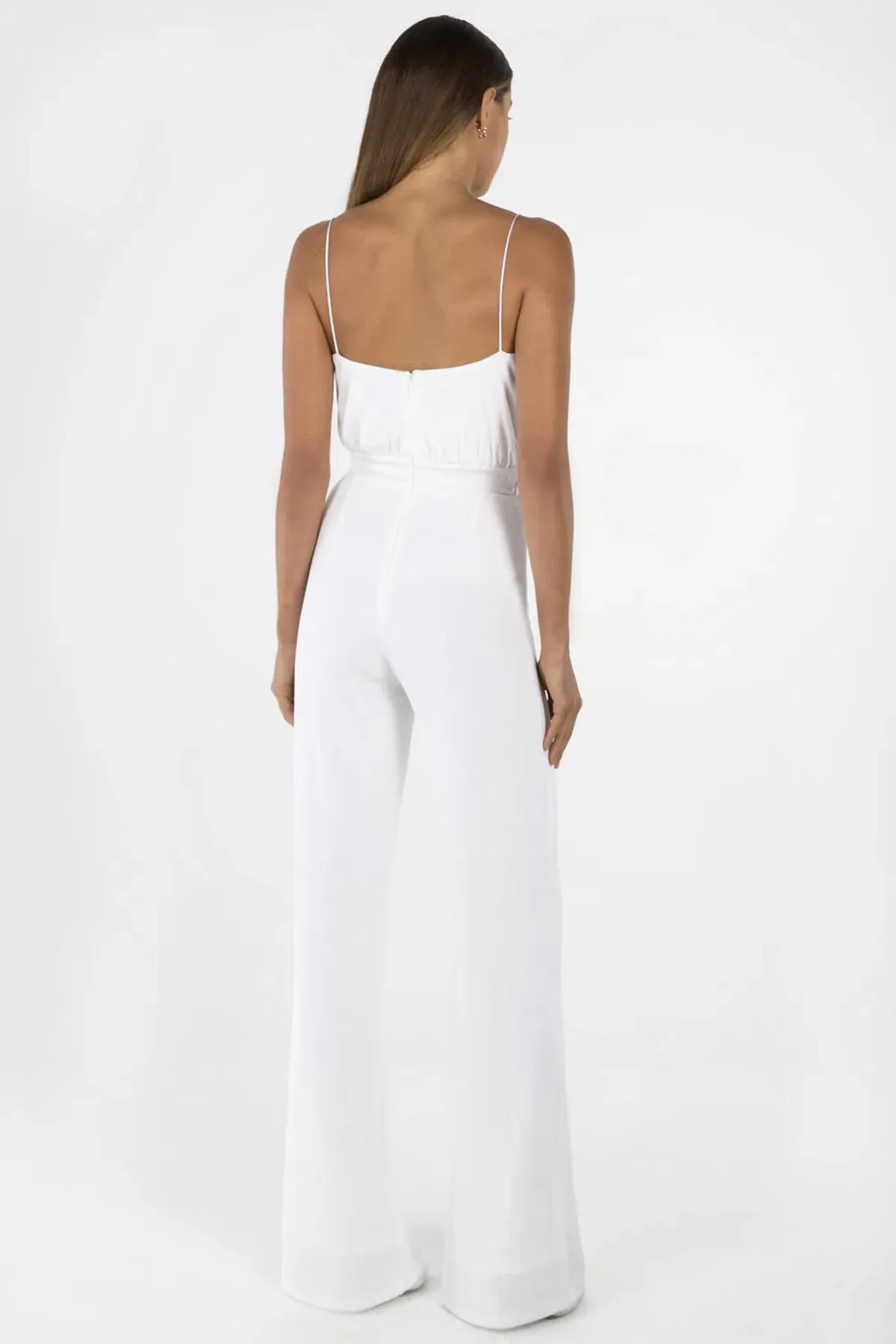 MISHA Moyra Slinky Jumpsuit Ivory White Size 12 - Image 2