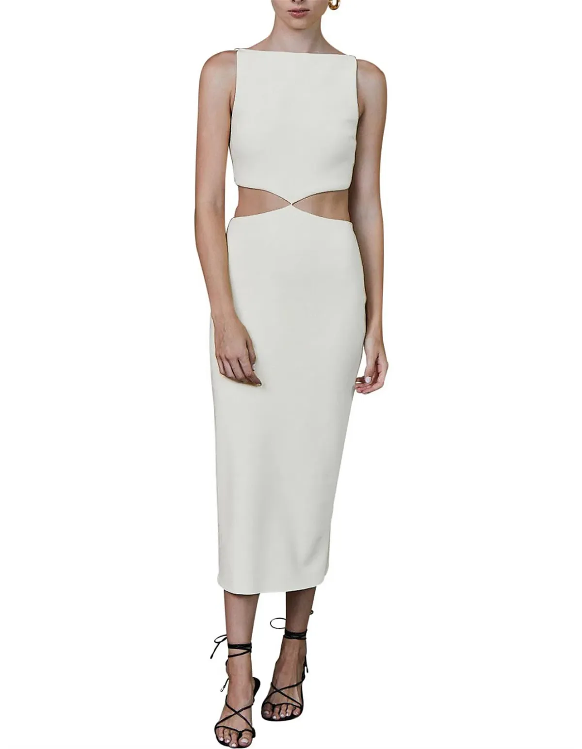 Bec & Bridge Scout Cut Out Midi Dress Ivory Size 10 - Image 1