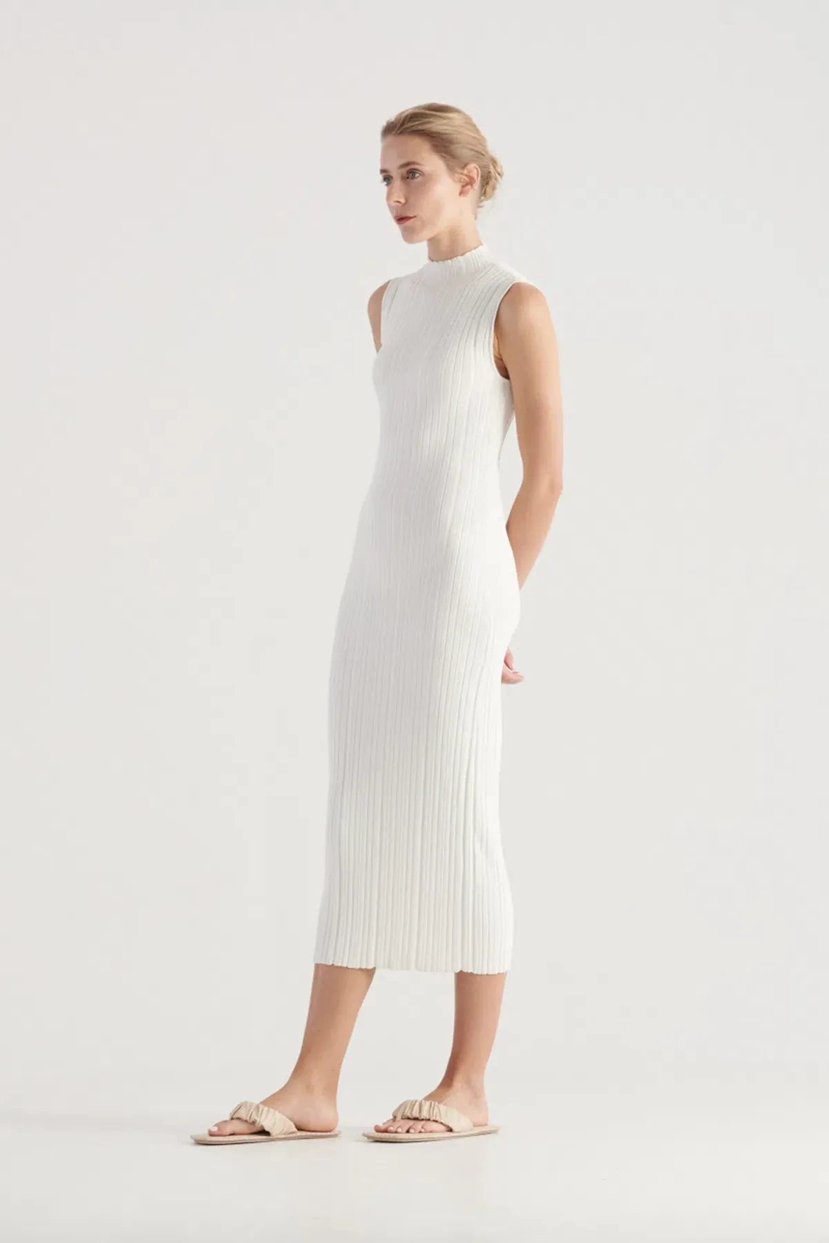 Elka Collective Pillar Knit Dress White Size 10 - Image 1