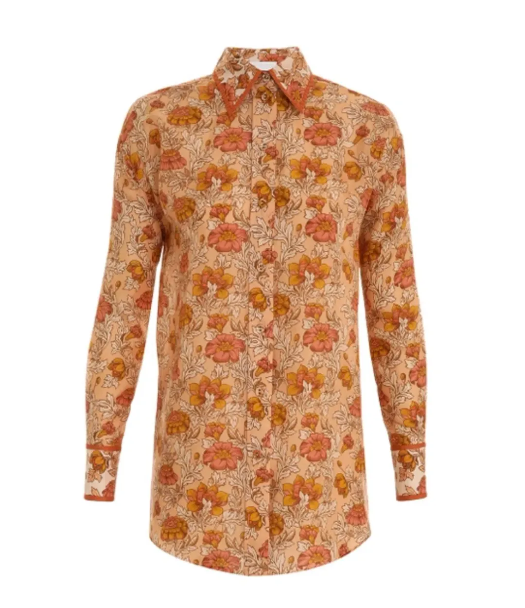 Zimmermann Andie Relaxed Shirt Almond Floral Print Size 0 / AU 8 for rent on The Volte - main image