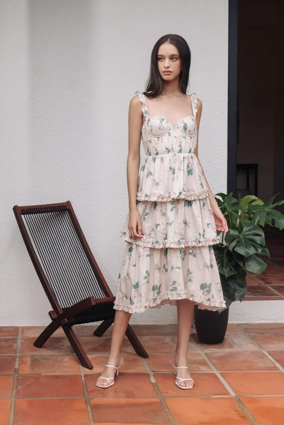 Sau Lee Peyton Dress Powder Rose Print Size 10  - Image 1