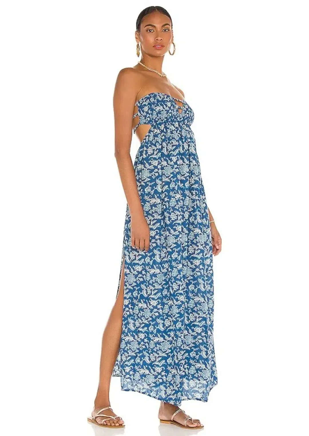 Indah Flamingo Maxi Dress Blue Size 8 for rent on The Volte - main image